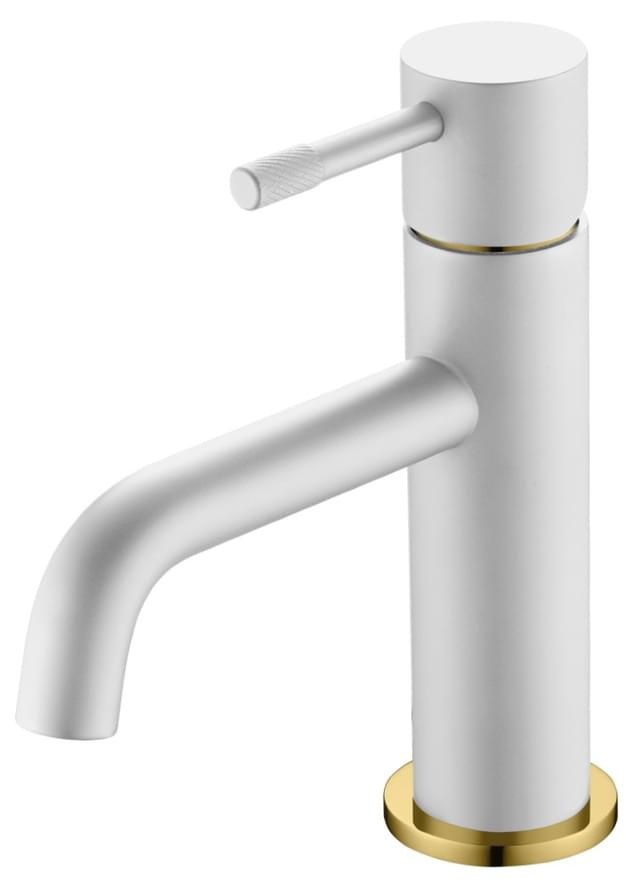 Плитка Boheme Uno Смеситель UNO для раковины белый/золото  поверхность матовая