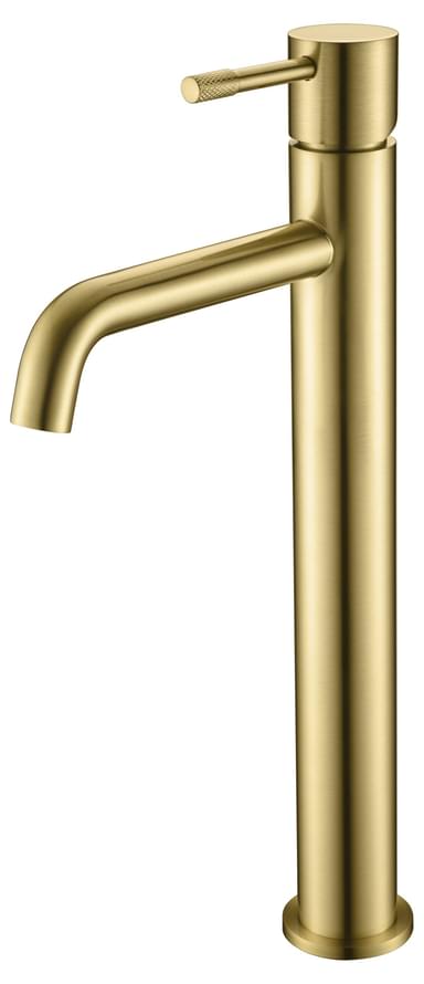 Плитка Boheme Uno Смеситель UNO для раковины высокий золото брашированное  поверхность брашированная