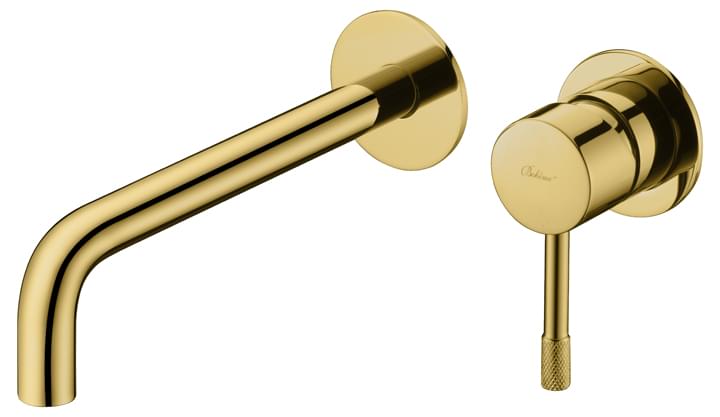 Плитка Boheme Uno Смеситель UNO для раковины настенный с внутренней частью золото  поверхность глянец