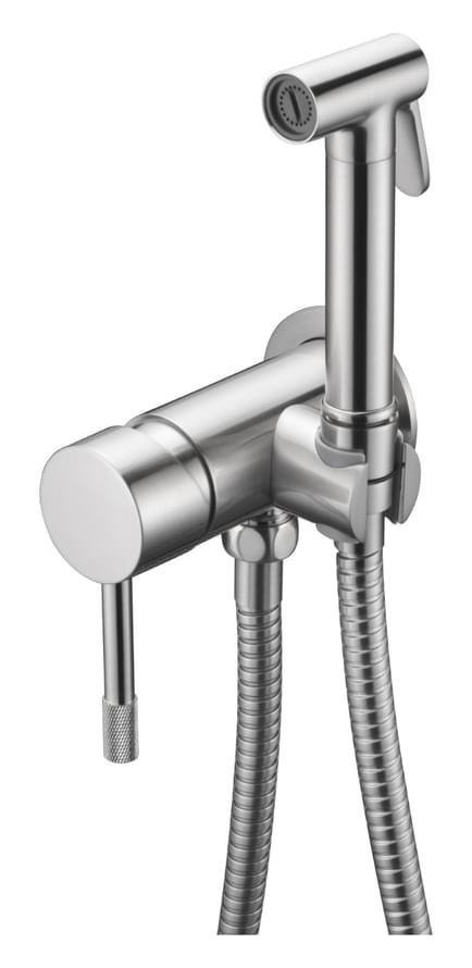 Плитка Boheme Uno Смеситель UNO с гигиеническим душем никель  поверхность брашированная