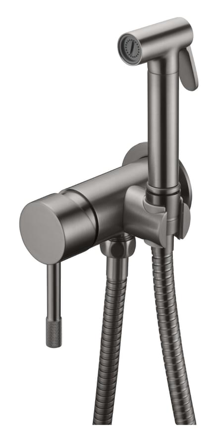 Плитка Boheme Uno Смеситель UNO с гигиеническим душем оружейная сталь брашированная  поверхность брашированная