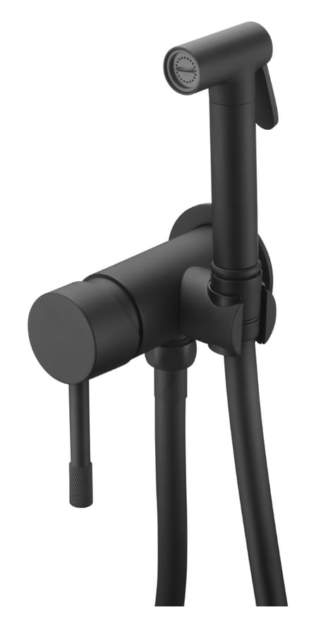 Плитка Boheme Uno Смеситель UNO с гигиеническим душем черный матовый  поверхность матовая