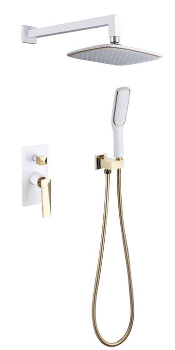 Плитка Boheme Venturo Душевая система VENTURO встроенная с верхним душем и лейкой белый/золото  поверхность глянец