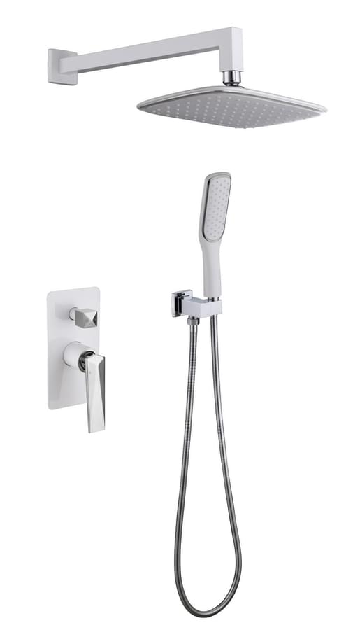 Плитка Boheme Venturo Душевая система VENTURO встроенная с верхним душем и лейкой белый/хром  поверхность глянец