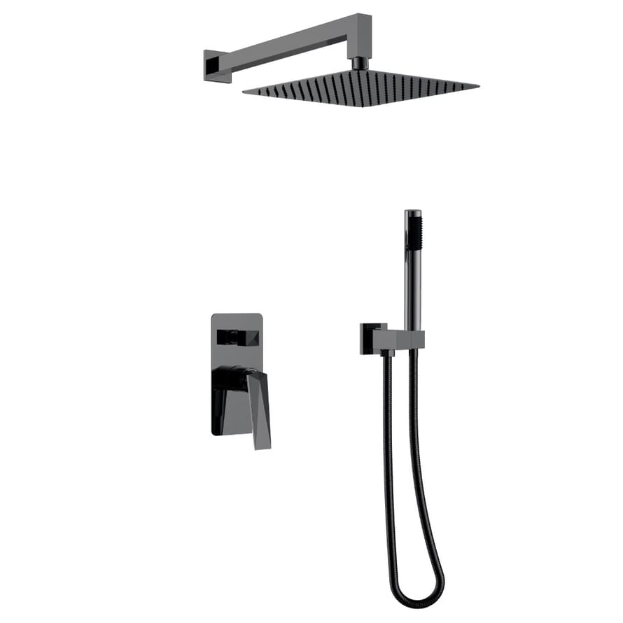 Плитка Boheme Venturo Душевая система VENTURO встроенная с верхним душем и лейкой оружейная сталь  поверхность глянец