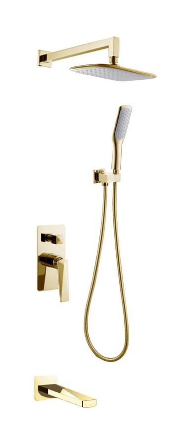 Плитка Boheme Venturo Душевая система VENTURO встроенная с верхним душем изливом и лейкой золото  поверхность глянец