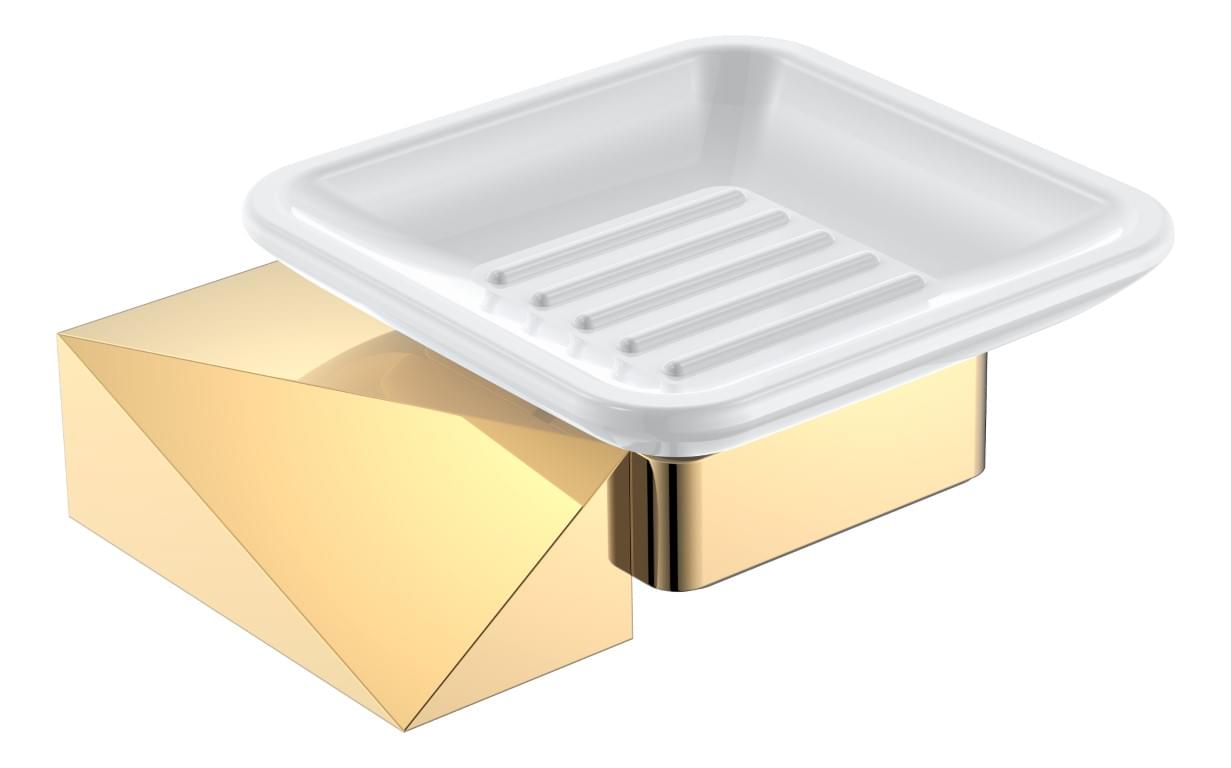 Плитка Boheme Venturo Мыльница VENTURO NEW золото/белый  поверхность глянец