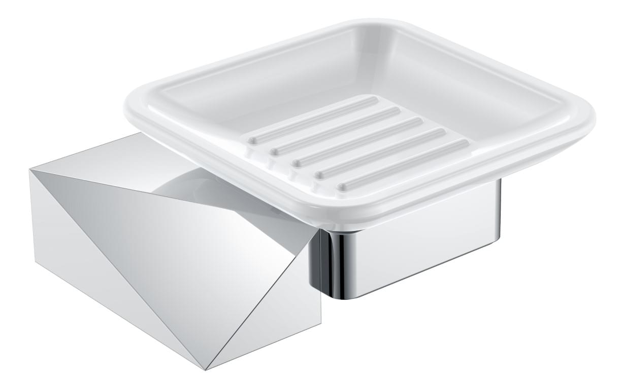 Плитка Boheme Venturo Мыльница VENTURO NEW хром/белый  поверхность глянец