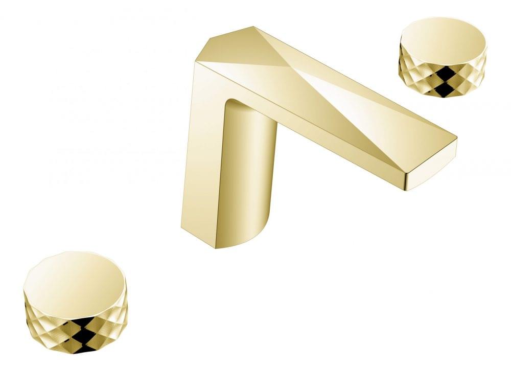 Плитка Boheme Venturo Смеситель VENTURO DIAMOND для раковины на 3 отверстия золото  поверхность глянец
