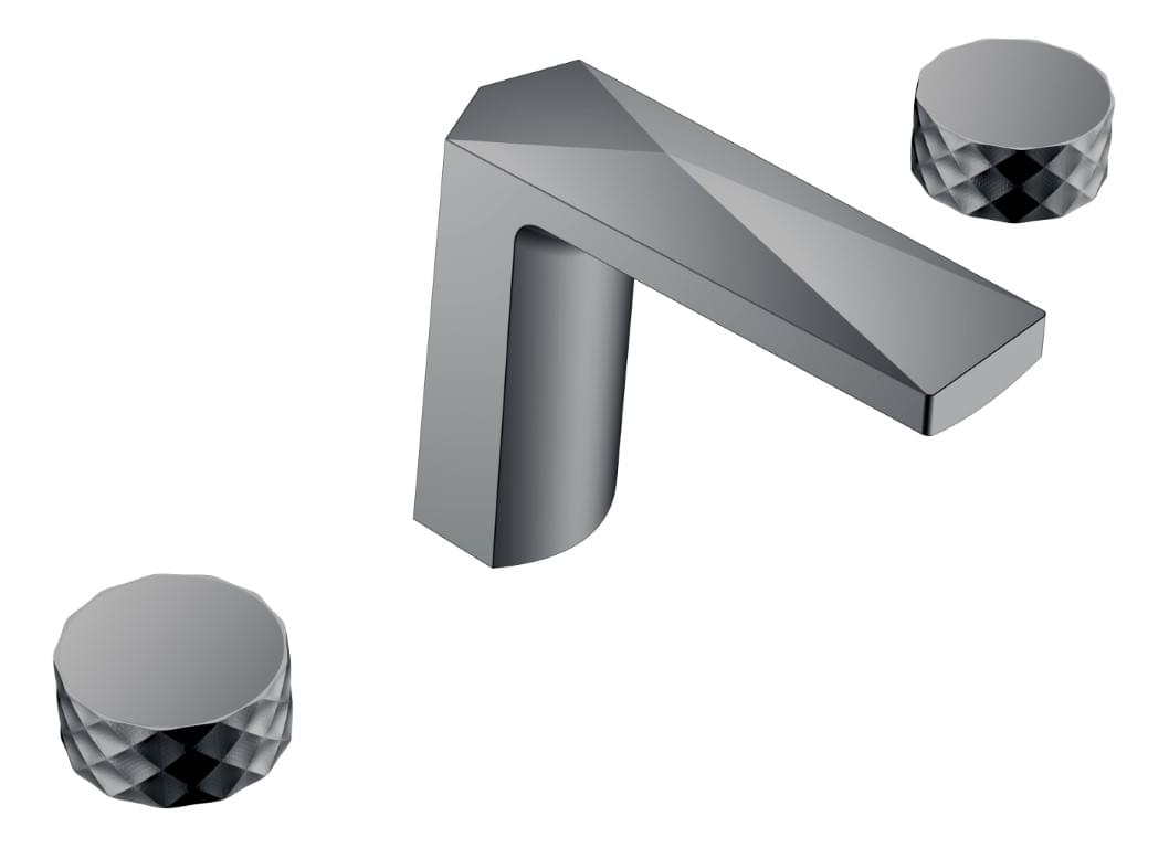 Плитка Boheme Venturo Смеситель VENTURO DIAMOND для раковины на 3 отверстия оружейная сталь  поверхность глянец