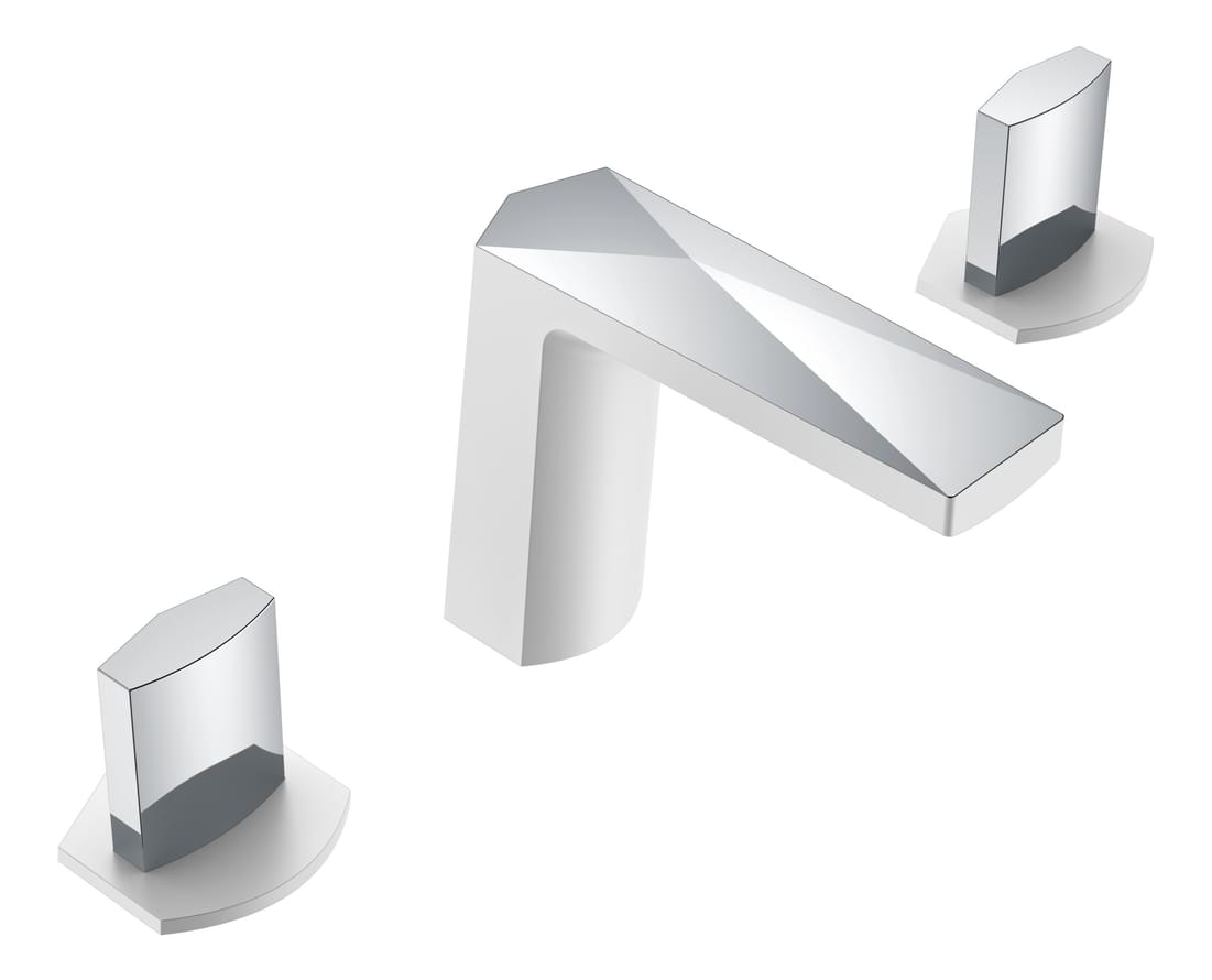 Плитка Boheme Venturo Смеситель VENTURO ICE для раковины на 3 отверстия белый/хром  поверхность глянец