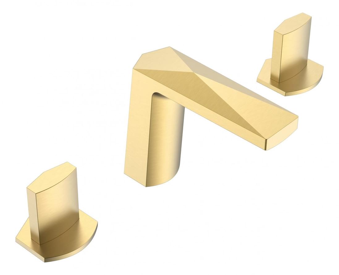 Плитка Boheme Venturo Смеситель VENTURO ICE для раковины на 3 отверстия золото брашированное  поверхность брашированная