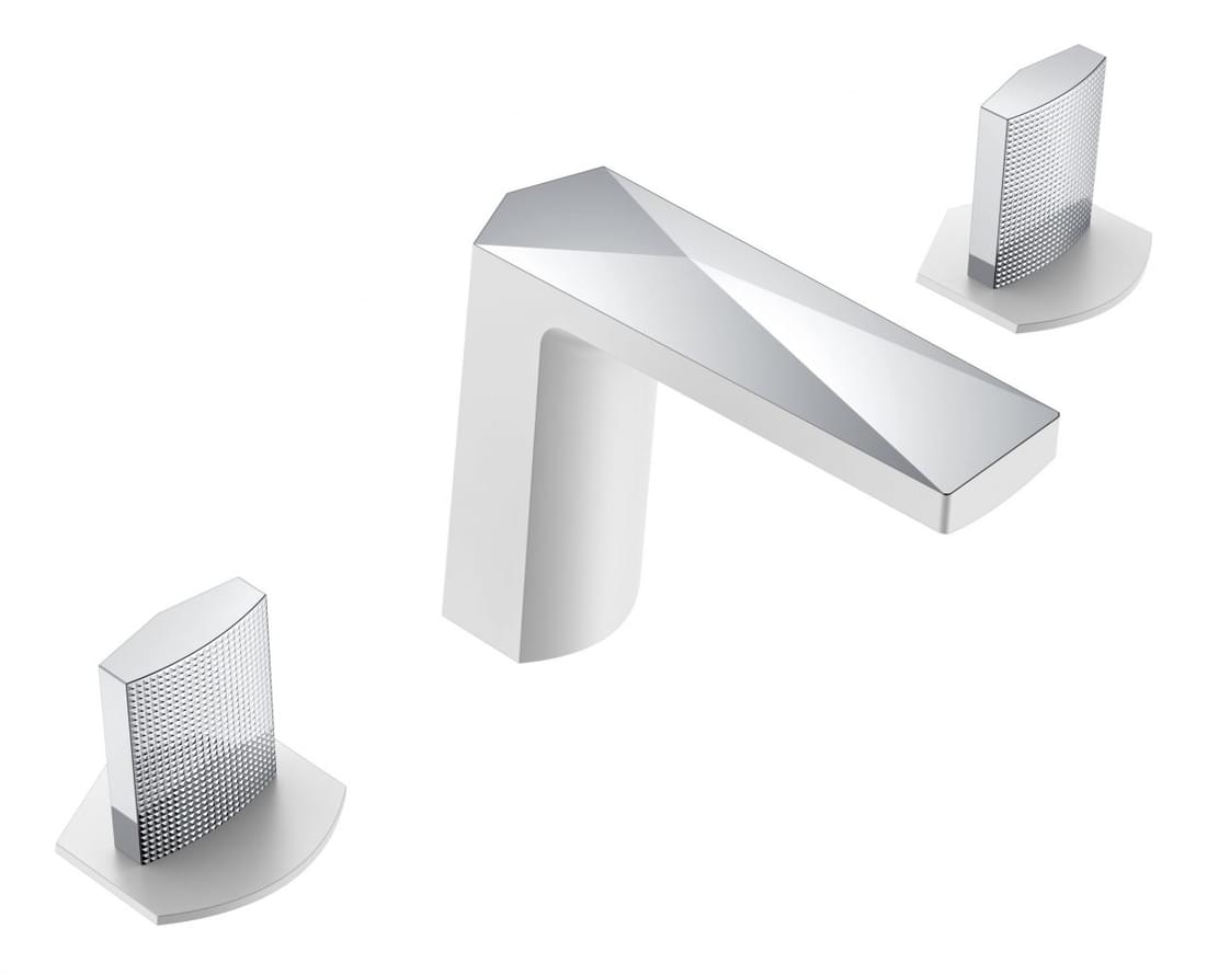 Плитка Boheme Venturo Смеситель VENTURO TOUCH для раковины на 3 отверстия белый/хром  поверхность глянец