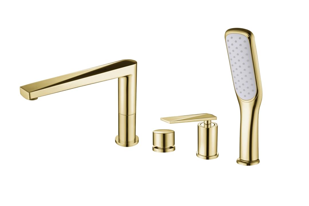 Плитка Boheme Venturo Смеситель VENTURO врезной на борт ванны золото  поверхность глянец