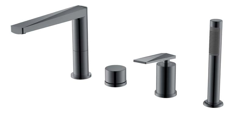 Плитка Boheme Venturo Смеситель VENTURO врезной на борт ванны оружейная сталь  поверхность глянец