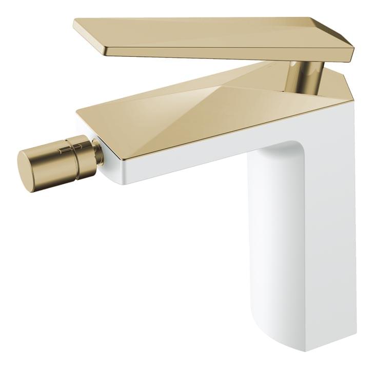 Плитка Boheme Venturo Смеситель VENTURO для биде белый/золото  поверхность глянец