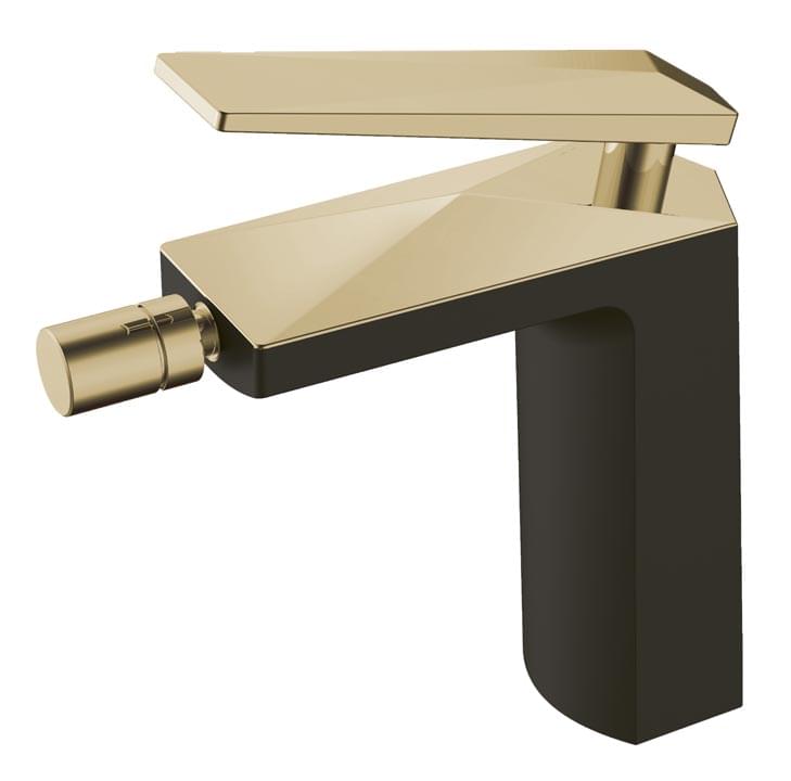 Плитка Boheme Venturo Смеситель VENTURO для биде черный матовый/золото  поверхность микс