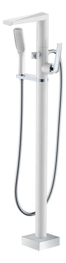 Плитка Boheme Venturo Смеситель VENTURO для ванны напольный белый/хром  поверхность глянец