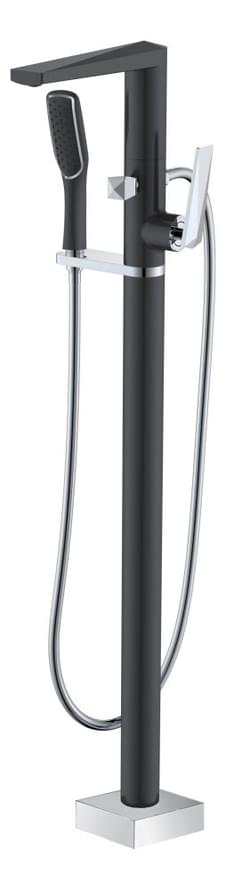 Плитка Boheme Venturo Смеситель VENTURO для ванны напольный черный матовый/хром  поверхность микс