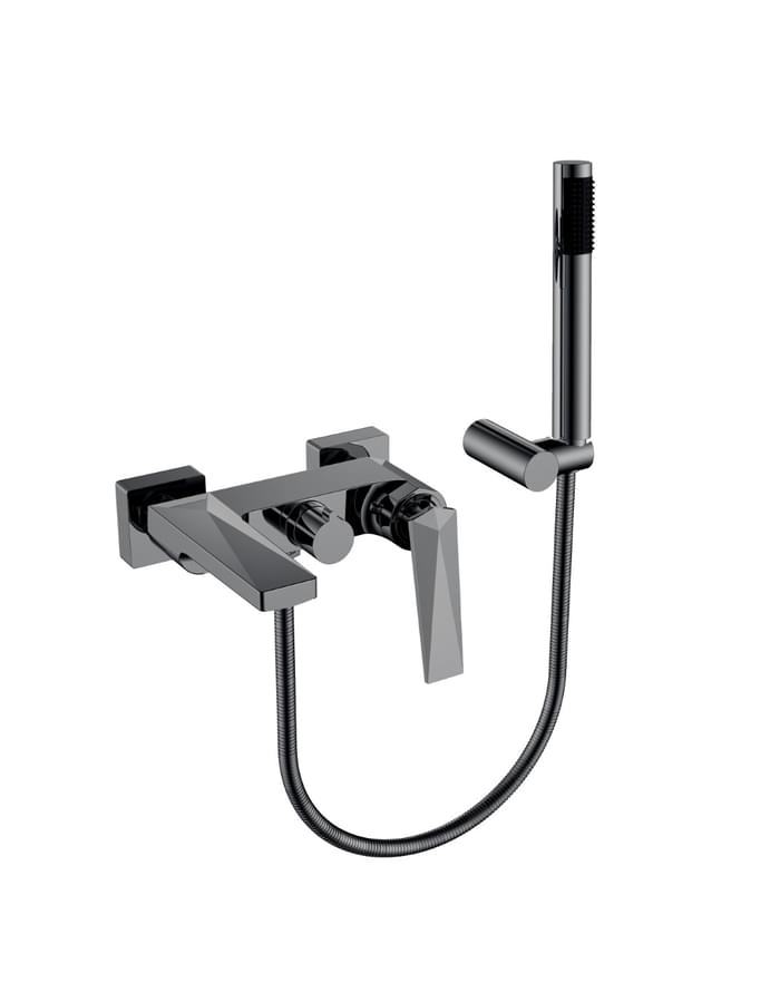 Плитка Boheme Venturo Смеситель VENTURO для ванны с лейкой оружейная сталь  поверхность глянец