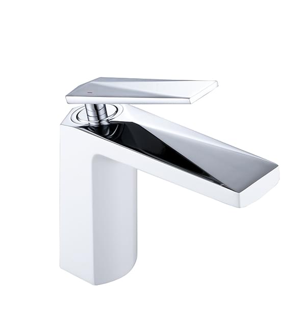 Плитка Boheme Venturo Смеситель VENTURO для раковины белый/хром  поверхность глянец