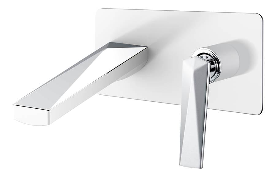 Плитка Boheme Venturo Смеситель VENTURO для раковины настенный белый/хром  поверхность глянец