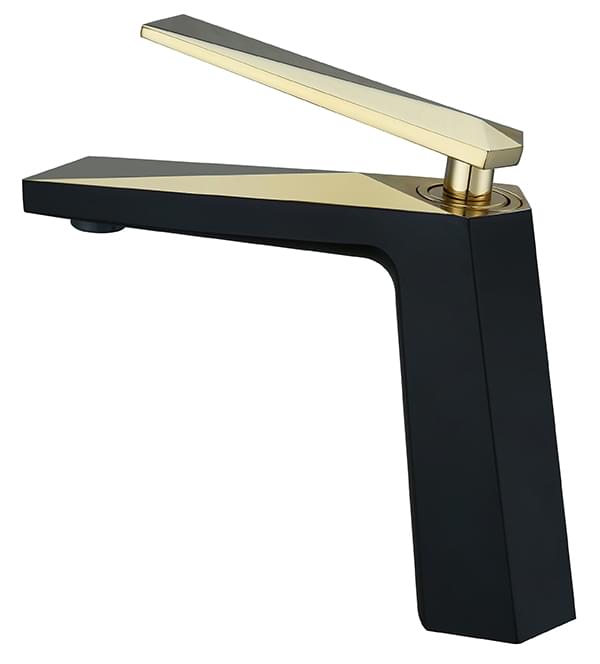 Плитка Boheme Venturo Смеситель VENTURO для раковины черный матовый/золото  поверхность микс