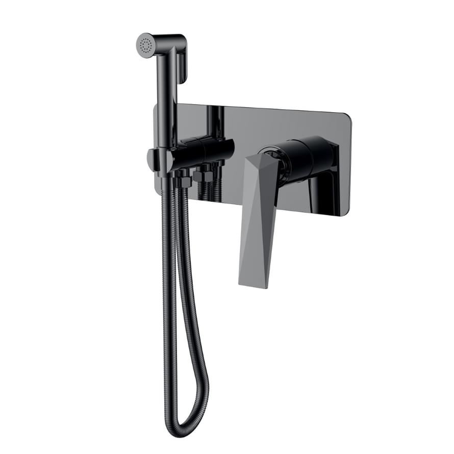 Плитка Boheme Venturo Смеситель VENTURO с гигиеническим душем оружейная сталь  поверхность глянец