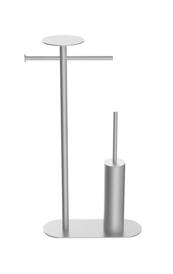 Плитка Boheme Venturo Стойка VENTURO с держателем для туалетной бумаги и ершик никель  поверхность брашированная