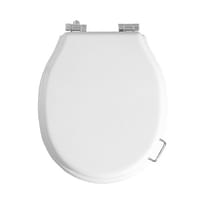 Плитка Boheme Vogue Сиденье для напольного унитаза VOGUE массив белый/хром поверхность глянец