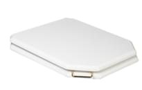 Плитка Boheme Vogue Сиденье для подвесного унитаза VOGUE массив белый/бронза поверхность глянец