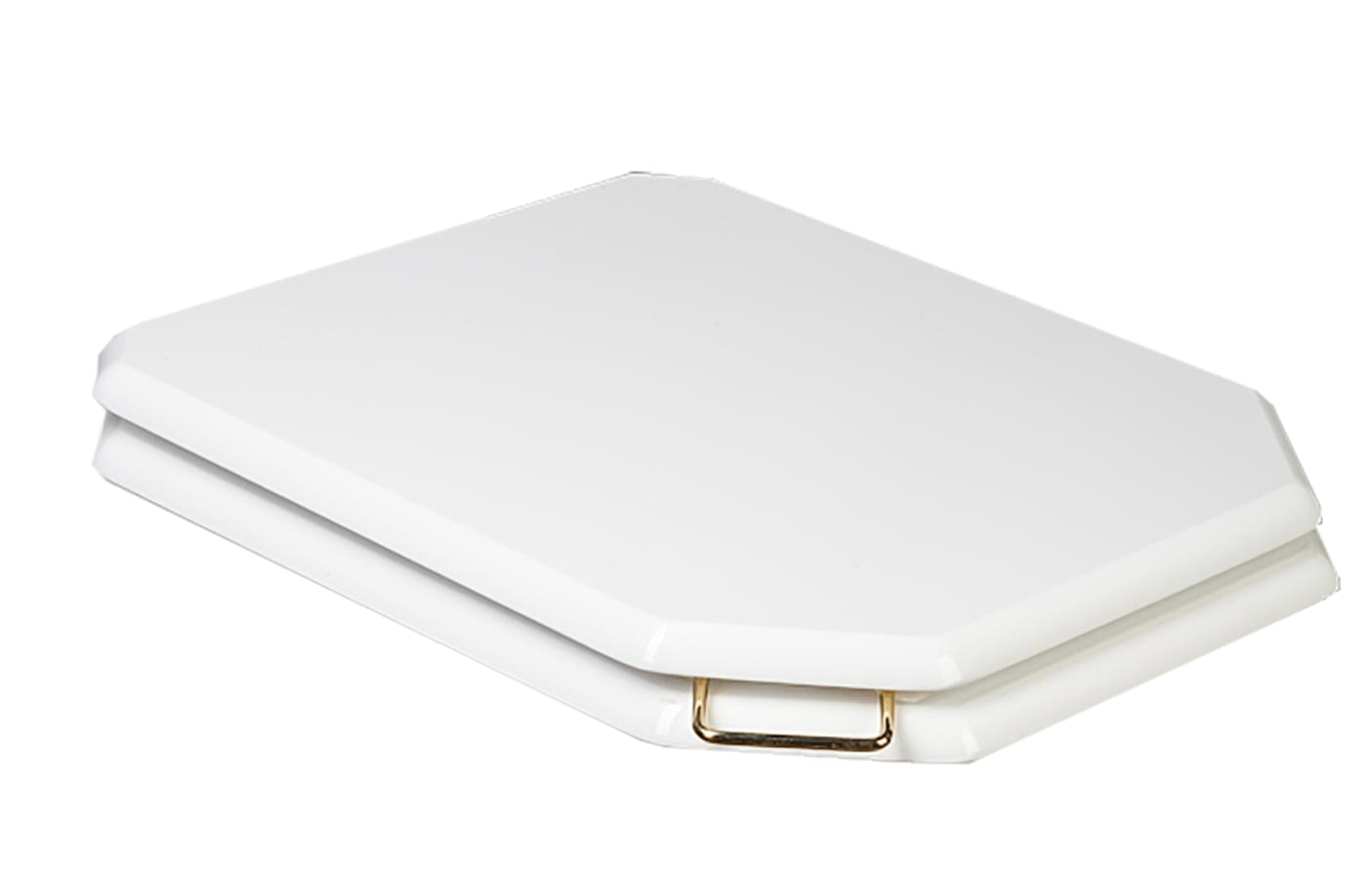 Плитка Boheme Vogue Сиденье для подвесного унитаза VOGUE массив белый/бронза  поверхность глянец