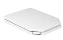 Плитка Boheme Vogue Сиденье для подвесного унитаза VOGUE массив белый/хром поверхность глянец