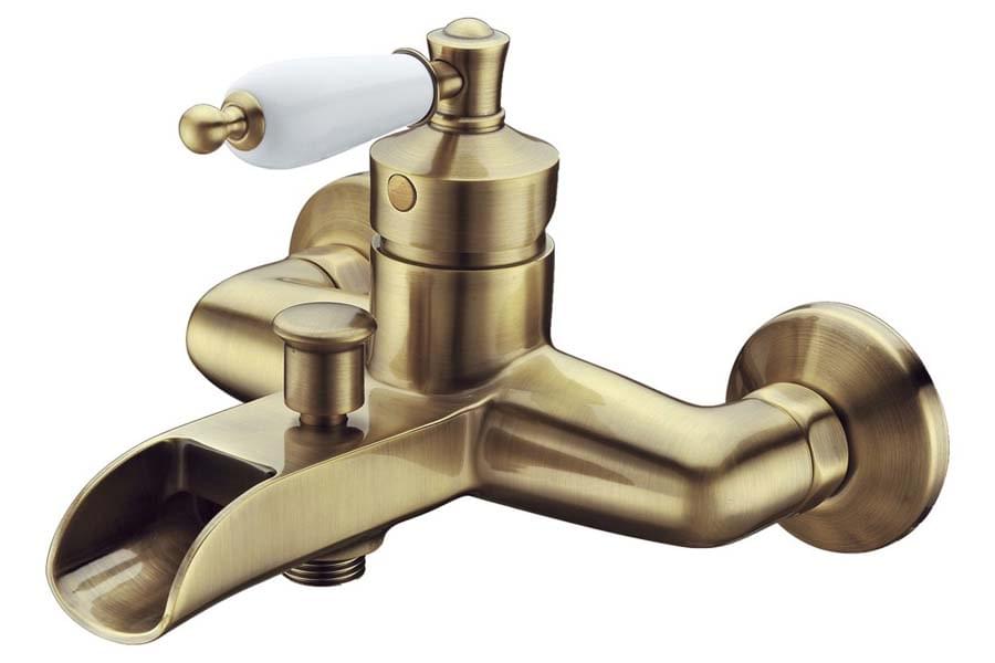 Плитка Boheme Vogue Смеситель VOGUE для ванны с керамической ручкой бронза  поверхность глянец