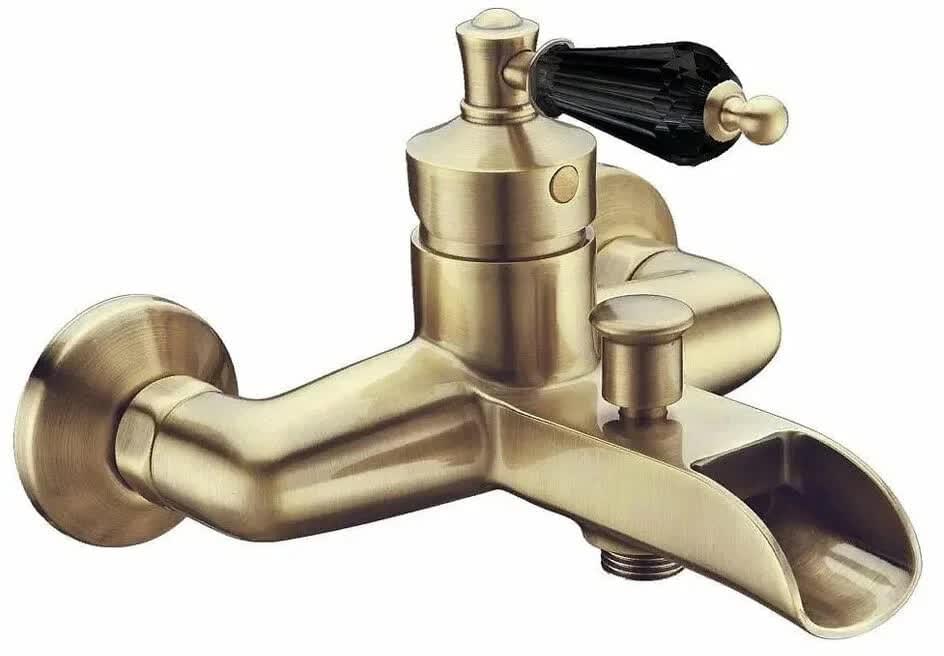 Плитка Boheme Vogue Смеситель VOGUE для ванны с ручкой SW бронза/черный  поверхность глянец