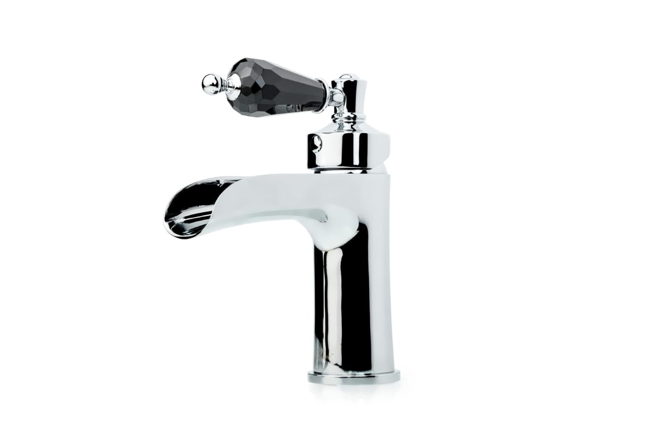 Плитка Boheme Vogue Смеситель VOGUE для раковины с ручкой SW хром/черный  поверхность глянец