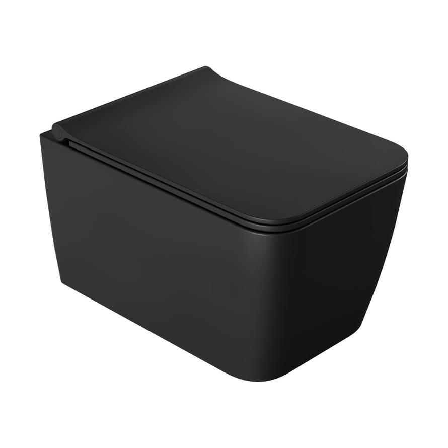 Плитка Boheme Zen Унитаз ZEN подвесной c сиденьем черный матовый  поверхность матовая