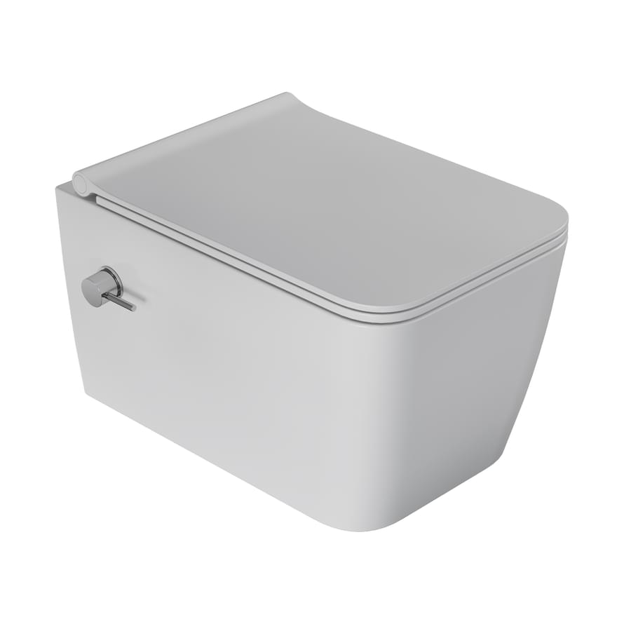 Плитка Boheme Zen Унитаз ZEN с функцией биде подвесной c сиденьем белый матовый  поверхность матовая