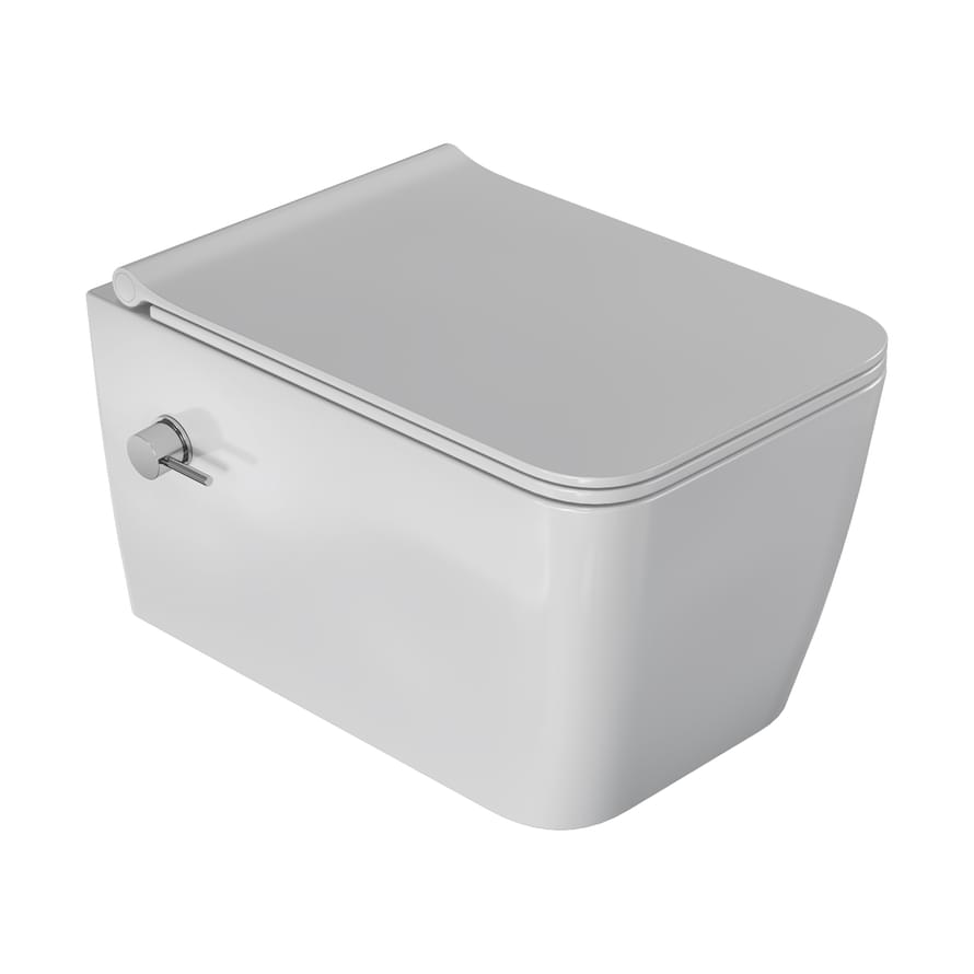 Плитка Boheme Zen Унитаз ZEN с функцией биде подвесной c сиденьем белый  поверхность глянец