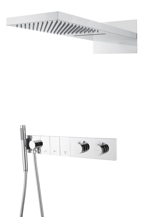 Плитка Boheme Zodiac Душевая система ZODIAC встроенная с термостатом верхним душем и лейкой хром  поверхность глянец