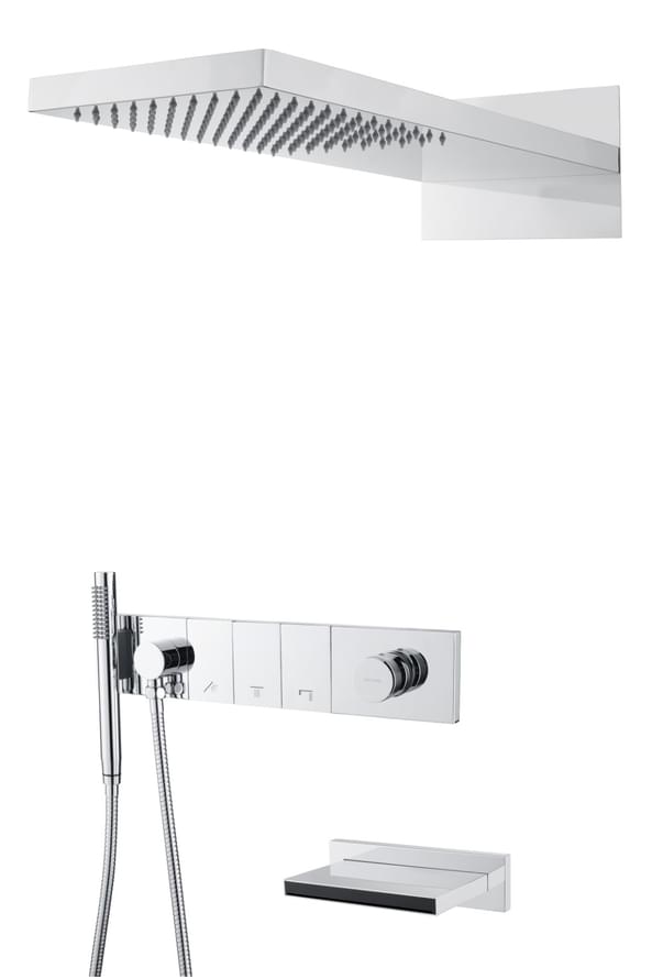 Плитка Boheme Zodiac Душевая система ZODIAC встроенная со смесителем изливом верхним душем и лейкой хром  поверхность глянец