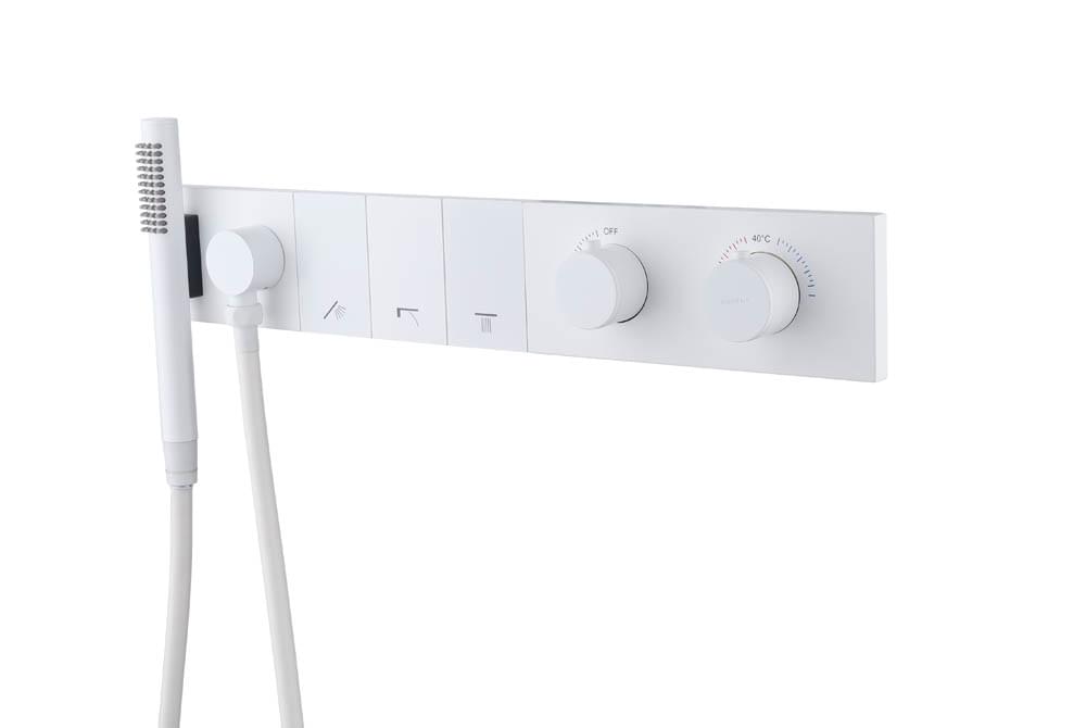 Плитка Boheme Zodiac Смеситель ZODIAC THERMO термостат для душа встроенный с лейкой белый матовый  поверхность матовая