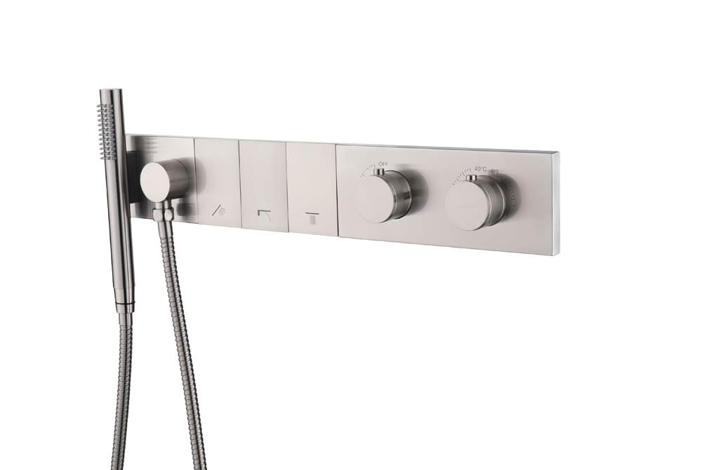Плитка Boheme Zodiac Смеситель ZODIAC THERMO термостат для душа встроенный с лейкой никель  поверхность брашированная