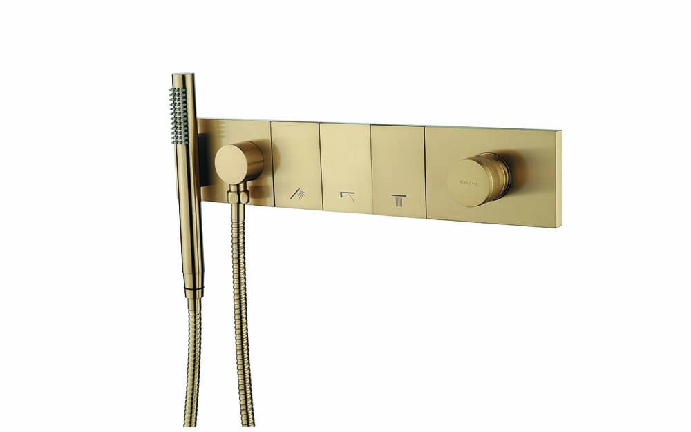 Плитка Boheme Zodiac Смеситель ZODIAC для душа встроенный с лейкой золото брашированное  поверхность брашированная