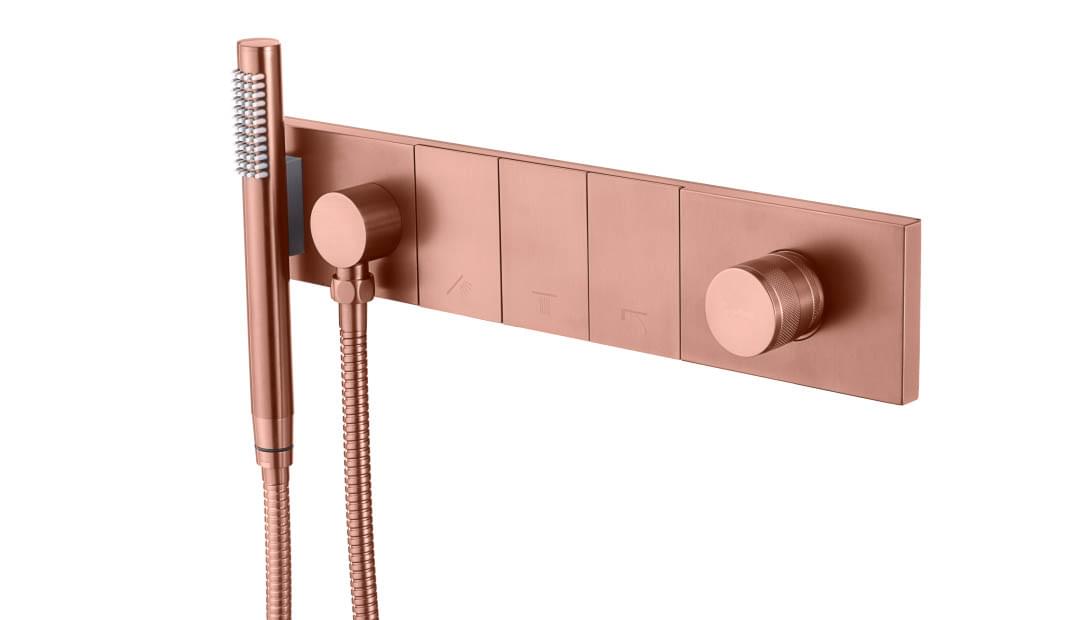 Плитка Boheme Zodiac Смеситель ZODIAC для душа встроенный с лейкой медь  поверхность брашированная