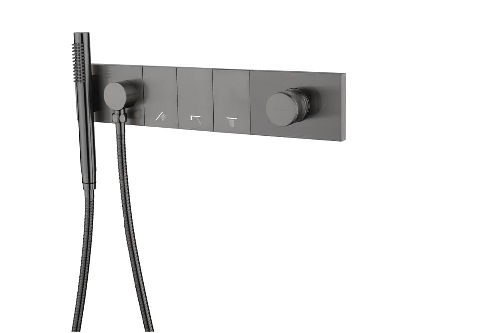 Плитка Boheme Zodiac Смеситель ZODIAC для душа встроенный с лейкой оружейная сталь брашированная  поверхность брашированная