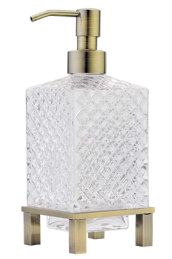 Плитка Boheme Вне Коллекций Дозатор для жидкого мыла настольный бронза/прозрачный  поверхность глянец