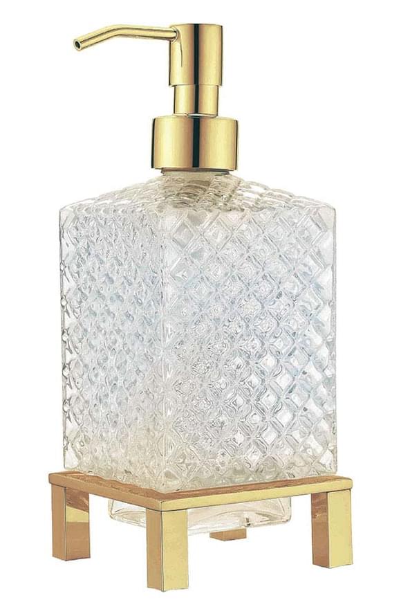 Плитка Boheme Вне Коллекций Дозатор для жидкого мыла настольный золото/прозрачный  поверхность глянец