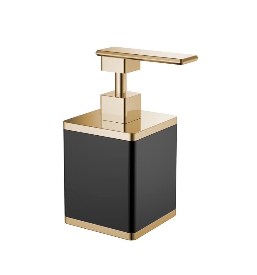 Плитка Boheme Вне Коллекций Дозатор для жидкого мыла настольный золото/черный  поверхность глянец