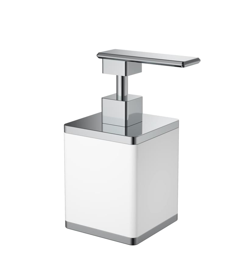 Плитка Boheme Вне Коллекций Дозатор для жидкого мыла настольный хром/белый  поверхность глянец